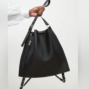 AllSaints Women's Alpha Convertible Leather black Backpack